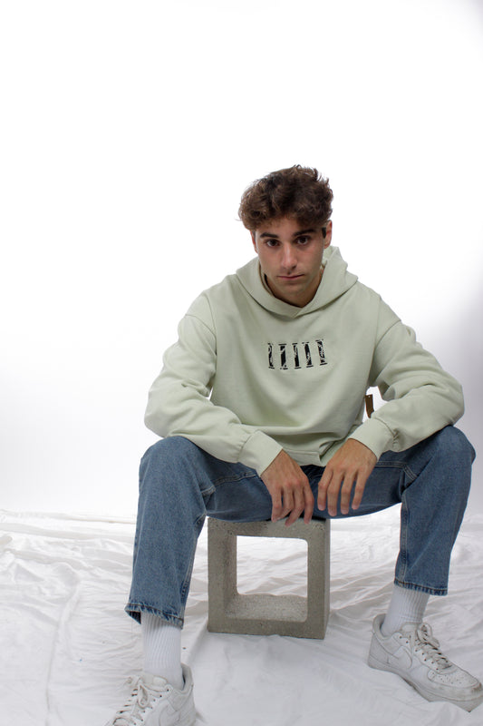 The Columns of Elia Hoodie (Off-White with a Mint undertone)