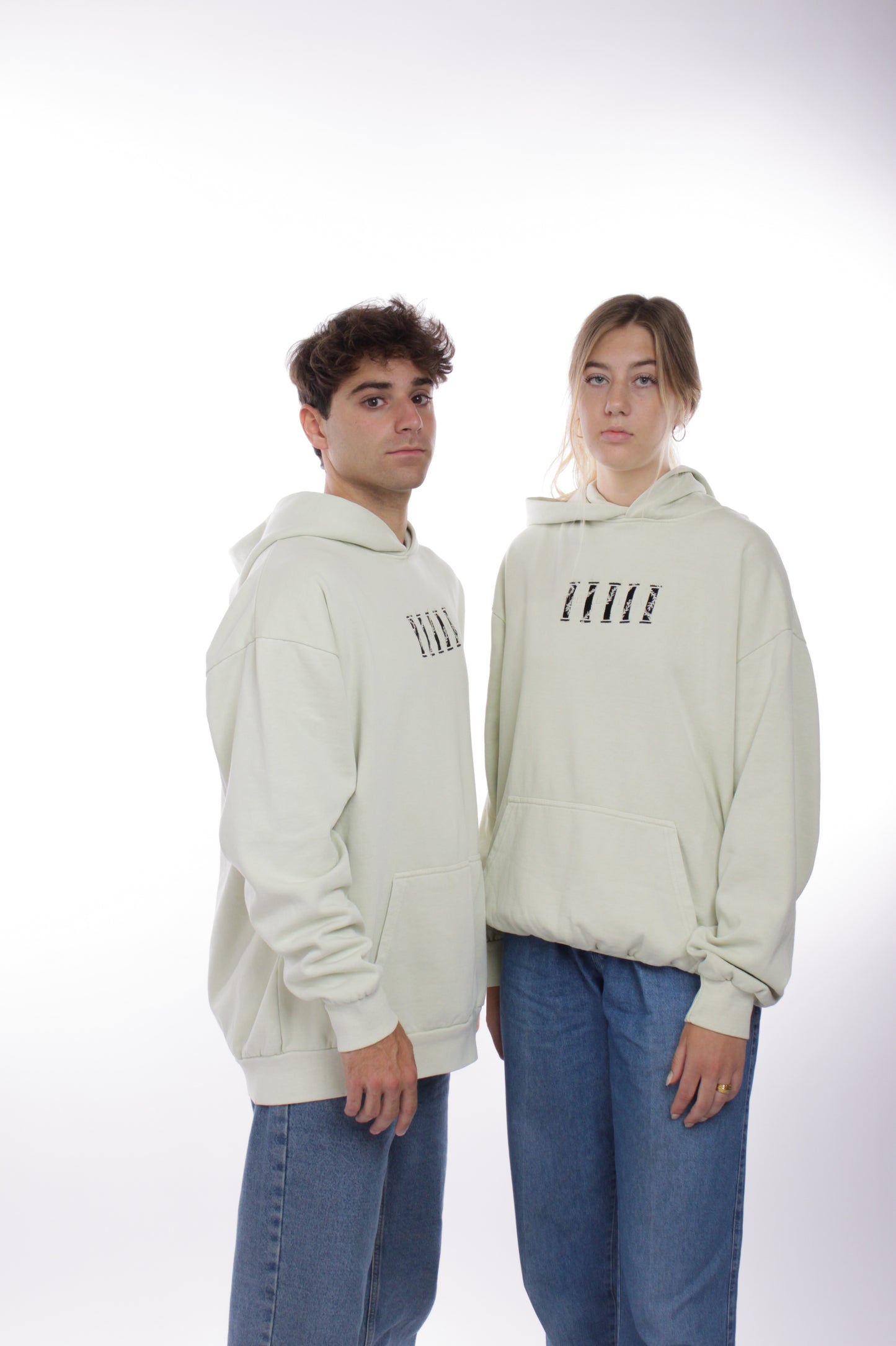 The Columns of Elia Hoodie (Off-White with a Mint undertone)